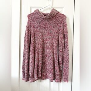 Vintage Sigrid Olsen Cowl Neck Sweater - Pink and White